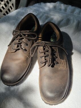 Mens G.H. Bass & Co. Dark Brown Leather Lace-Up Derbys Size 10